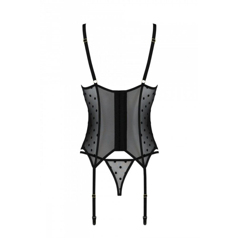 Корсет Passion MARINA CORSET, 2XL/3XL, черный, с открытыми чашками