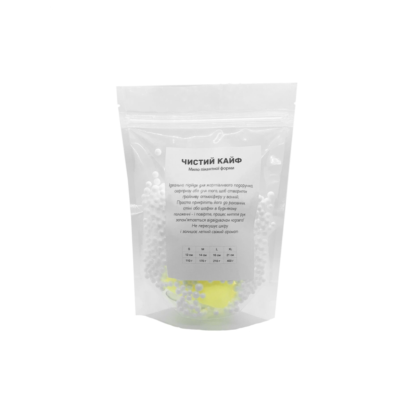 Крафтовое мыло-член с присоской Чистый Кайф Yellow size S натуральное