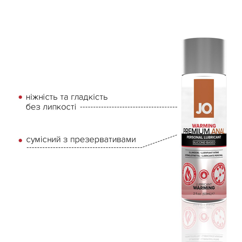 Лубрикант на силіконовій основі JO ANAL PREMIUM – WARMING (60 мл)