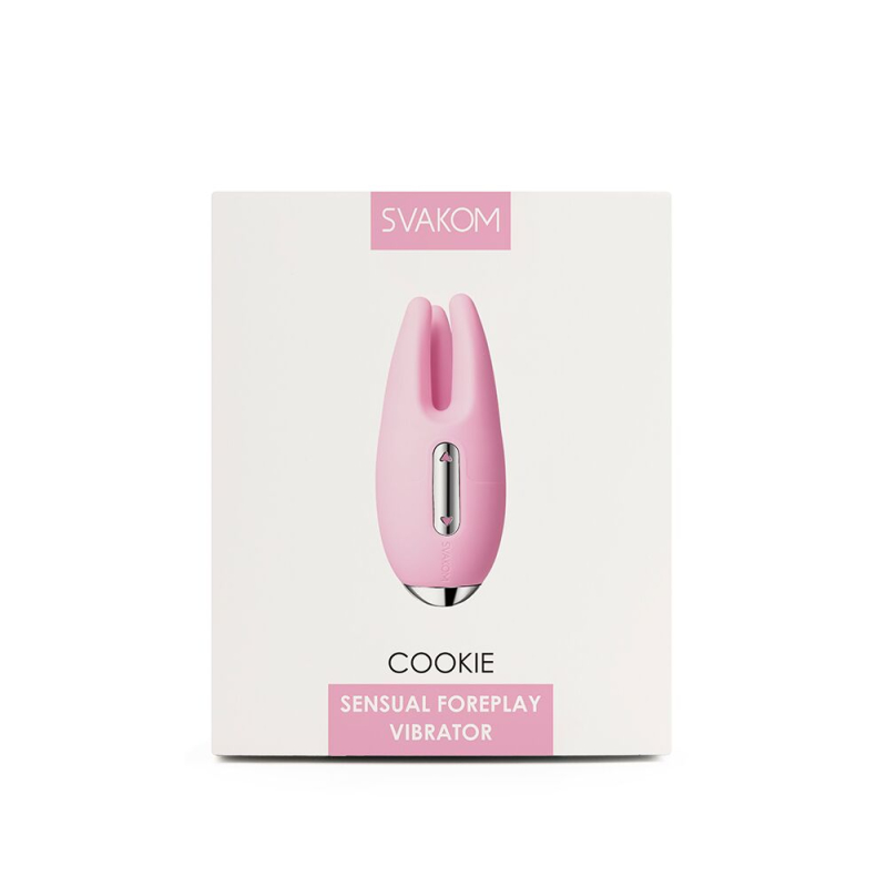 Масажер для чутливих зон Svakom Cookie Pale Pink – розмір 10×4см, 3 рівні інтенсивності вібрацій