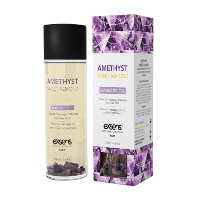 Масажна олія EXSENS Amethyst Sweet Almond (розслаблювальна, з аметистом) 100 мл, натуральна