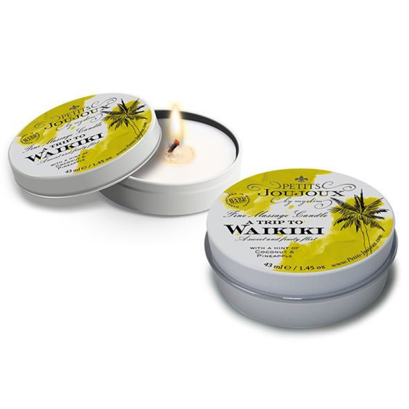 Массажная свеча Petits Joujoux - Waikiki Beach - Кокос и Ананас (43 мл) с афродизиаками
