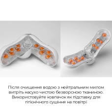Мастурбатор Tenga Flip Orb Orange Crash – регулювання тиску та стимулювальні кульки всередині