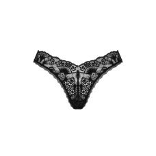 Мереживні стрінги Obsessive Donna Dream thong XL/2XL Чорний колір, низька посадка