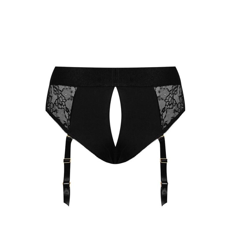 Мереживні труси для страпону з підв'язками для панчох Strap-On-Me DIVA HARNESS - M