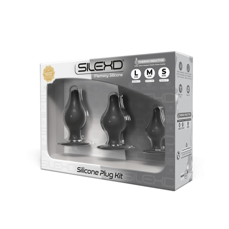 Набор анальных пробок SilexD Silicone Plug Kit двухслойная, силикон + Silexpan