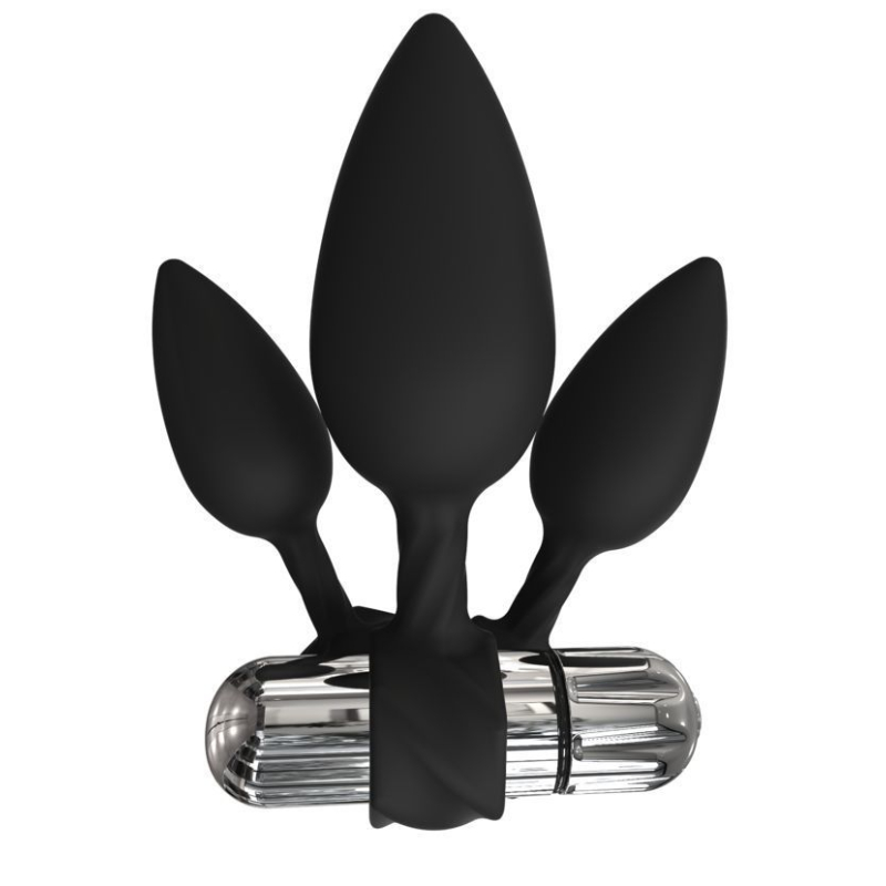 Набір анальних вібропробок Bathmate Anal Training Plugs VIBE, діаметр 2,5 см - 3,1см - 3,8см