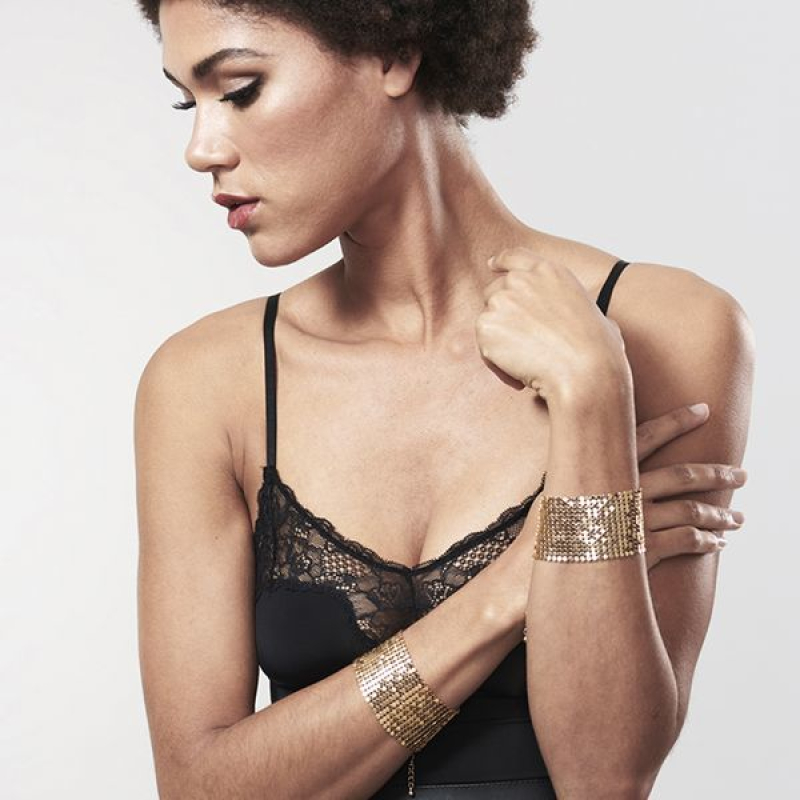Наручники Bijoux Indiscrets Desir Metallique Handcuffs – Золотистий, металеві, стильні браслети