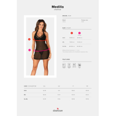Пеньюар Obsessive Medilla chemise & thong XS/S