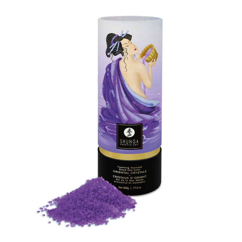 Пінлива сіль для ванни Shunga Dead Sea salt Oriental Crystals – Exotic Fruits (500 г), сіль Мертвого