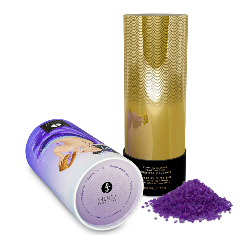 Пінлива сіль для ванни Shunga Dead Sea salt Oriental Crystals – Exotic Fruits (500 г), сіль Мертвого