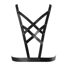 Портупея з екошкіри Bijoux Indiscrets Maze – Cross Cleavage Harness Чорний колір