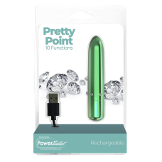 Мощная вибропуля – PowerBullet Pretty Point Teal – 10 вибрационных режимов, бесшумная работа