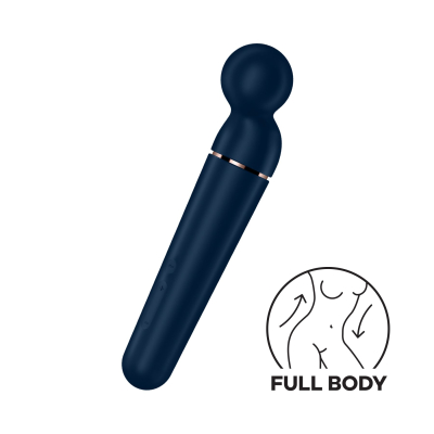 Потужний вібромасажер – Satisfyer Planet Wand-er Blue/Rosegold – 10 режимів вібрації, 6 інтенсивностей