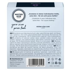 Презервативы Mister Size - pure feel - 69 (3 condoms), толщина 0,05 мм