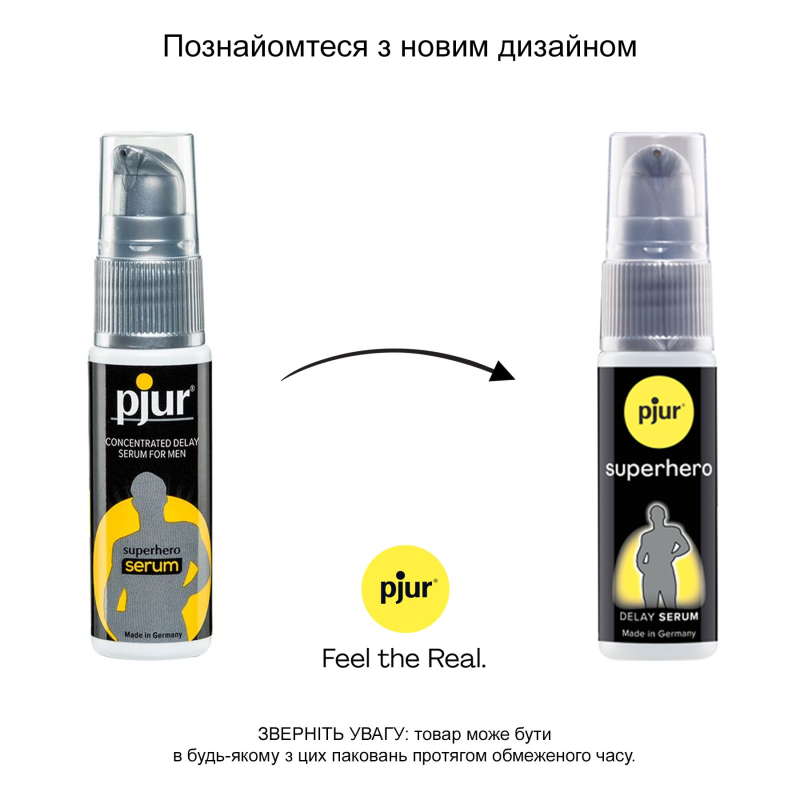 Пролонгувальний гель Pjur Superhero Serum 20 мл, створює невидиму плівку, що знижує чутливість