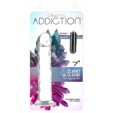 Прозорий фалоімітатор ADDICTION Vertical Dong, довжина 16.5 см, з присоскою, вібропуля у подарунок