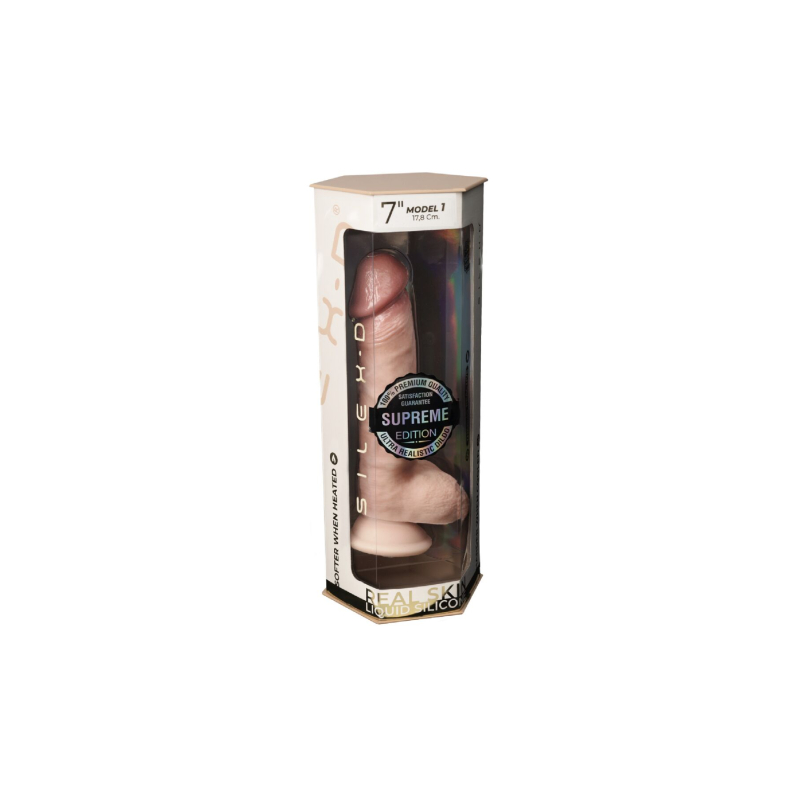 Реалістичний Фалоімітатор на присосці SilexD Johnny Premium Real Skin Flesh MODEL 1 – 17.8 см, діаметр 3.8 см