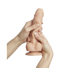 Реалістичний фалоімітатор Strap-On-Me Sliding Skin Realistic Dildo Vanille XXL, ефект рухливої шкіри, довжина 20.8 см