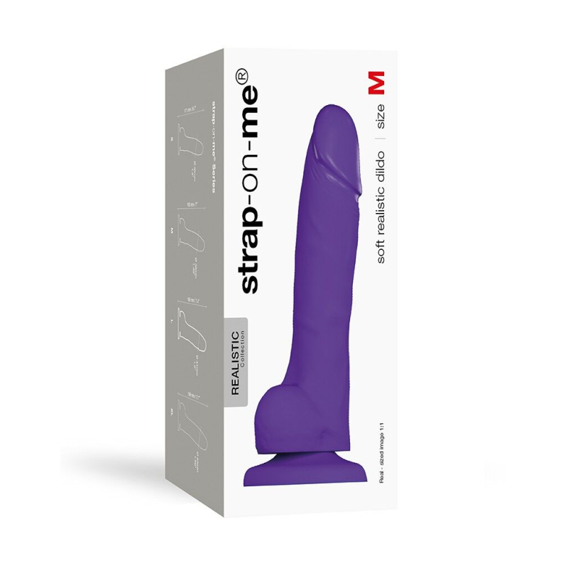 Реалістичний фалоімітатор Strap-On-Me Soft Realistic Dildo Violet, розмір M, довжина 18 см