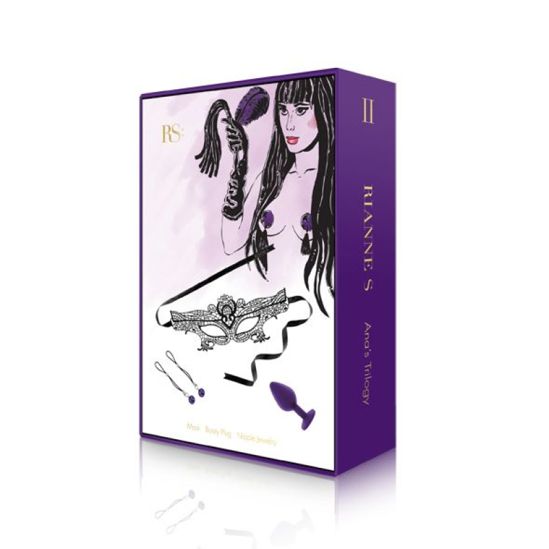 Романтический подарочный набор RIANNE S Ana's Trilogy Set II: силиконовая анальная пробка 2,7 см, лассо