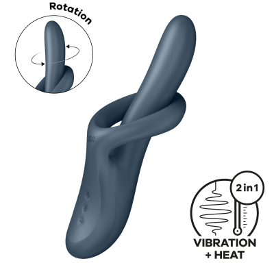 Satisfyer Heat Flex 4 Grey – Вібратор з ротацією та підігрівом до 39°C