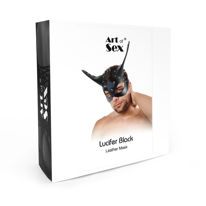 Шкіряна маска Art of Sex – Lucifer Чорний колір