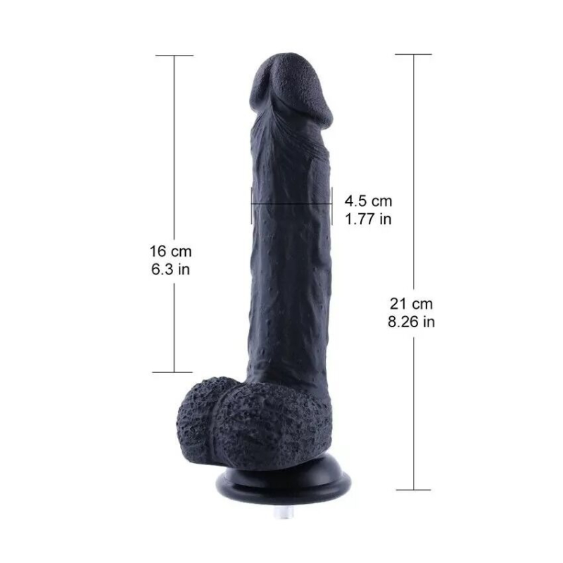 Силіконовий фалоімітатор Hismith Black, довжина 21.6 см