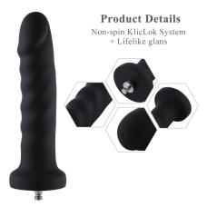 Силіконовий фалоімітатор для секс-машин Hismith Anal Dildo Black, система KlicLok, довжина 18 см