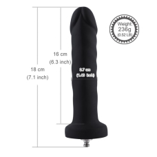 Силіконовий фалоімітатор для секс-машин Hismith Anal Dildo Black, система KlicLok, довжина 18 см