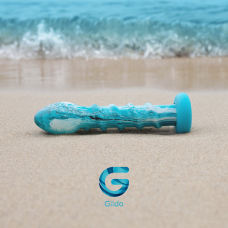 Скляний дилдо Gildo Ocean Wave, з силіконовою основою, довжина 17.6 см