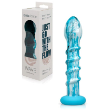 Скляний дилдо Gildo Ocean Wave, з силіконовою основою, довжина 17.6 см