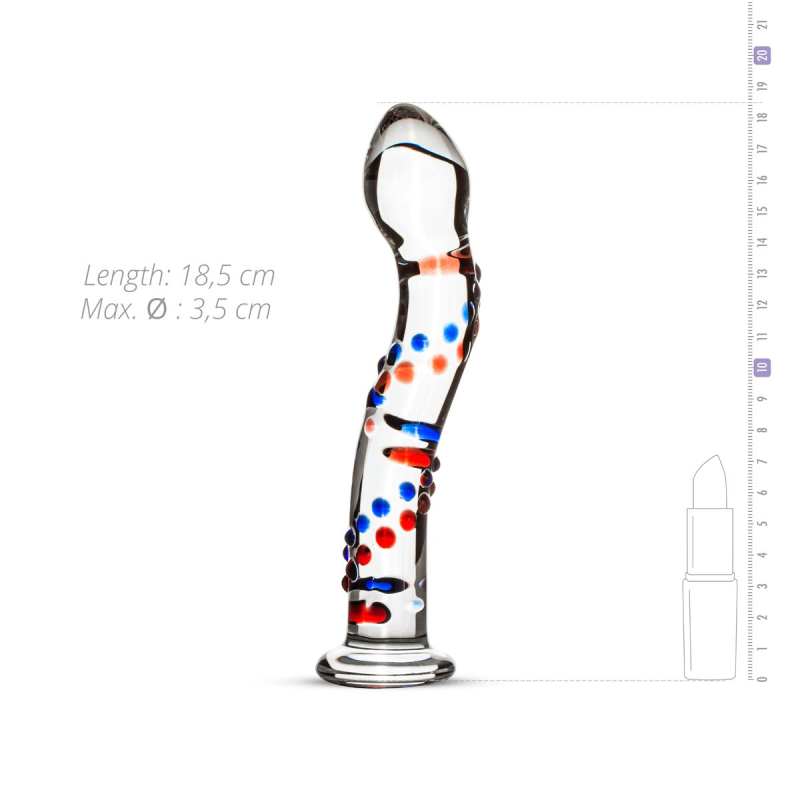 Стеклянный фаллоимитатор Gildo Glass Dildo No. 3, длина 18.5 см