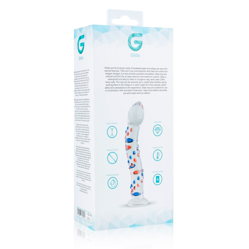 Стеклянный фаллоимитатор Gildo Glass Dildo No. 3, длина 18.5 см