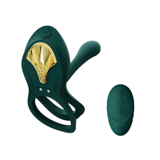 Смарт-эрекционное кольцо Zalo - BAYEK Turquoise Green, двойное с вводной частью, пульт ДК