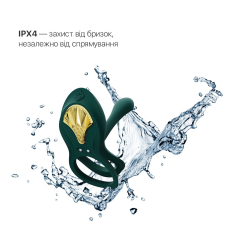Смарт-эрекционное кольцо Zalo - BAYEK Turquoise Green, двойное с вводной частью, пульт ДК