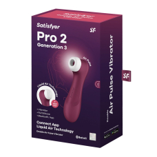 Смарт вакуумний кліторальний стимулятор – Satisfyer Pro 2 Generation 3 Connect App Wine Red – керування з телефона
