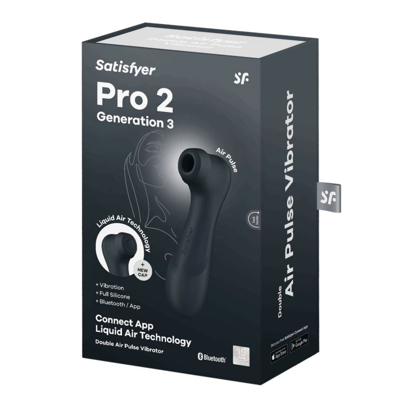 Смарт вакуумний стимулятор для клітора – Satisfyer Pro 2 Generation 3 Connect App Dark Grey