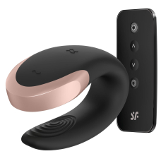 Смарт-вібратор для пар – Satisfyer Double Love Black – дистанційне керування на відстані з телефона + пульт
