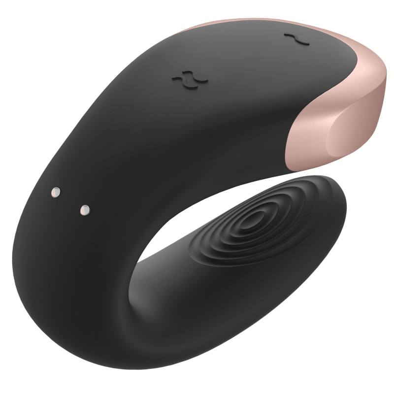 Смарт-вибратор для пар – Satisfyer Double Love Black – дистанционное управление на расстоянии с телефона + пульт