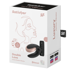Смарт-вибратор для пар – Satisfyer Double Love Black – дистанционное управление на расстоянии с телефона + пульт
