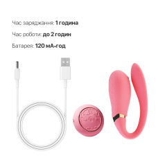 Смарт вібратор для пар з пультом – Zalo Fanfan Set Rouge Pink – 8 вібро-режимів, 2 мотори