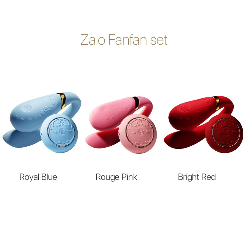 Смарт вібратор для пар з пультом – Zalo Fanfan Set Rouge Pink – 8 вібро-режимів, 2 мотори