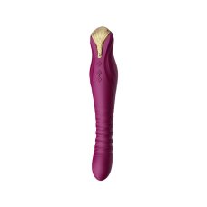 Смарт вібратор-пульсатор з кристалом Сваровски – Zalo King Velvet Purple – керування на відстані через App Zalo