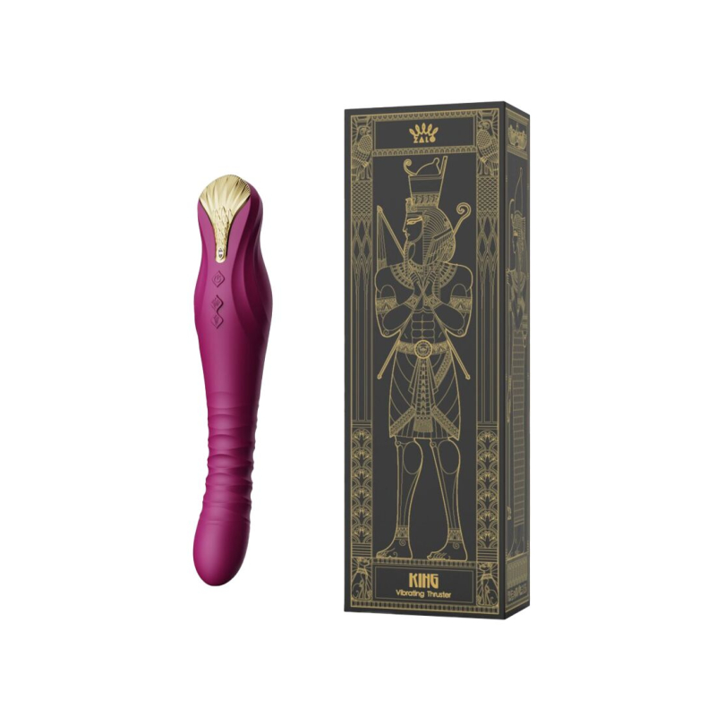Смарт вібратор-пульсатор з кристалом Сваровски – Zalo King Velvet Purple – керування на відстані через App Zalo
