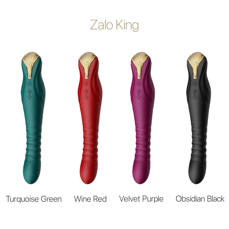 Смарт вібратор-пульсатор з кристалом Сваровски – Zalo King Velvet Purple – керування на відстані через App Zalo