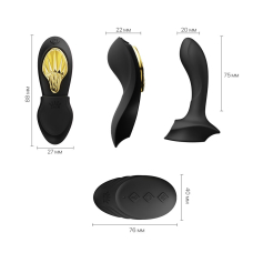 Смарт-вібратор у трусики – Zalo AYA Obsidian Black – пульт, насадка для точки G, надійний магніт