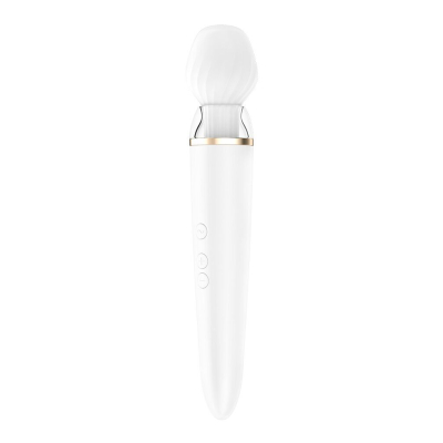 Смарт вибромассажер – Satisfyer Double Wand-er – сменная головка, бустер-режим, текстурированная поверхность