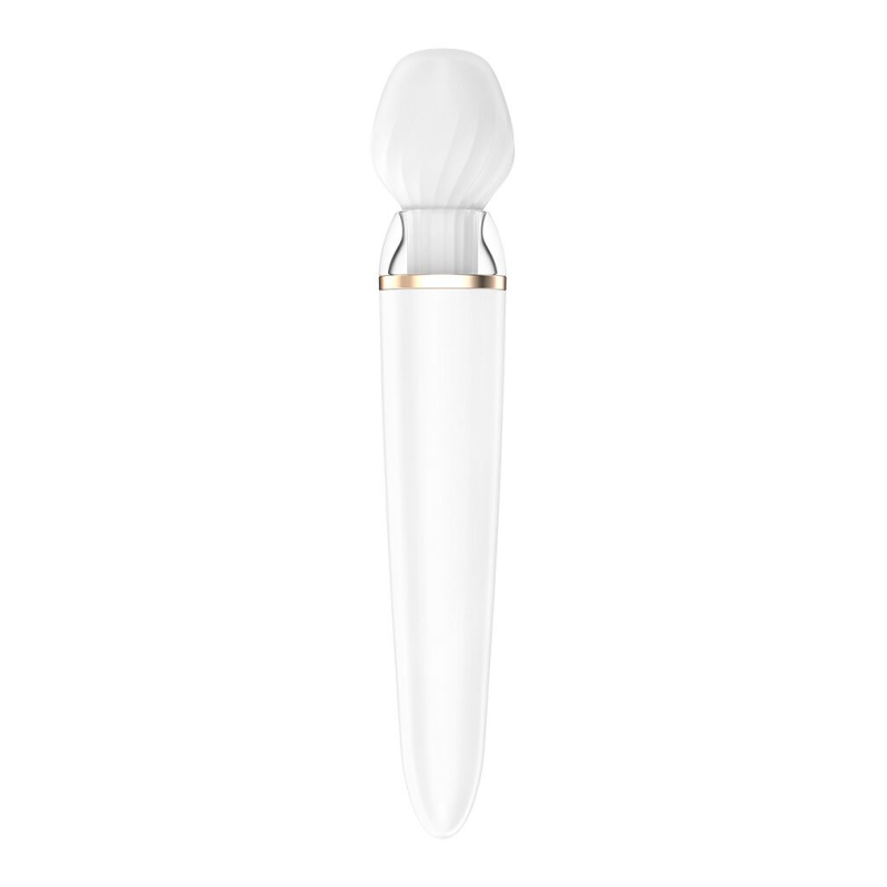 Смарт вібромасажер – Satisfyer Double Wand-er – змінна головка, бустер-режим, текстурована поверхня
