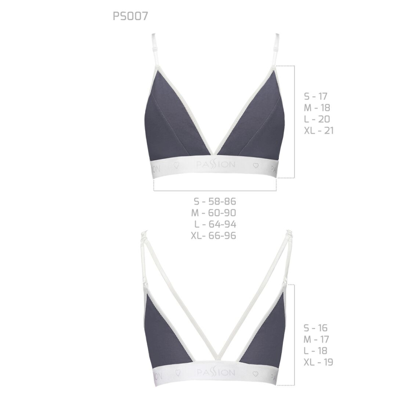 Спортивний топ з подвійними бретелями Passion PS007 TOP L, темно–сірий